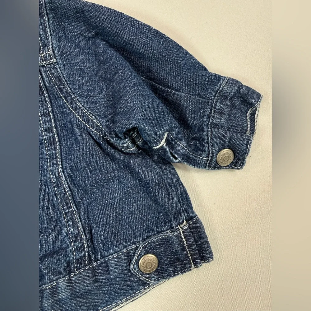 BABY GAP Classic Vintage Y2K 00s Newborn Dark Wash Denim Jean‎ Jacket Casual